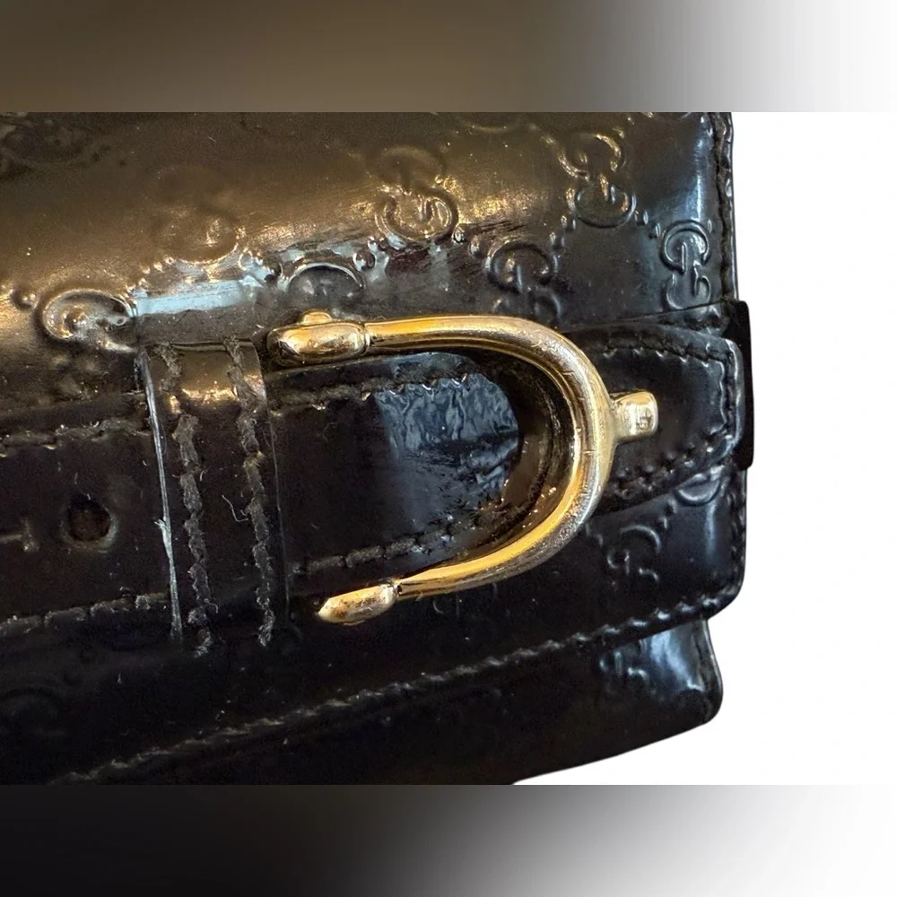 GUCCI Black Patent Leather Micro Guccisima Six Key Holder / Case EUC 🖤